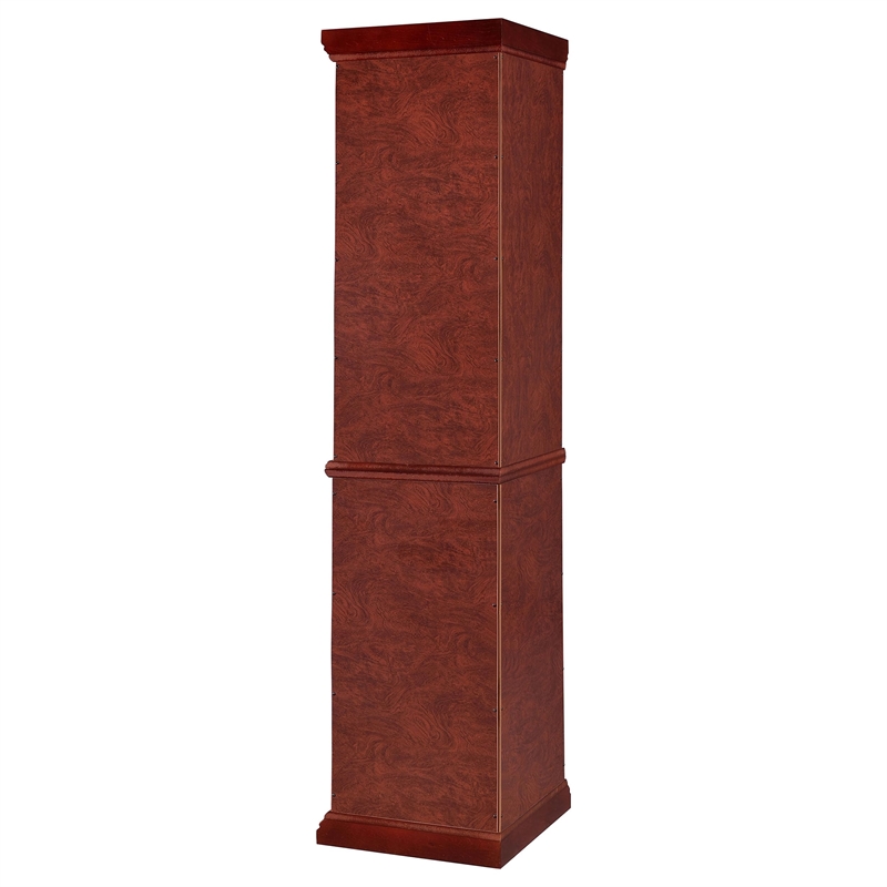 Bowery Hill 6 Shelf Corner Curio Cabinet in Medium Brown