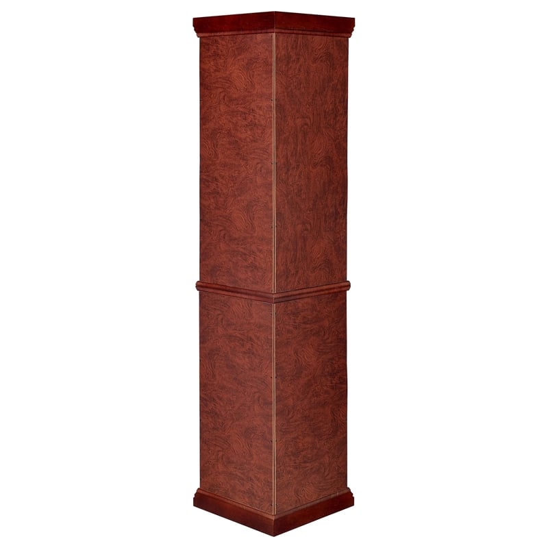 Bowery Hill 6 Shelf Corner Curio Cabinet in Medium Brown