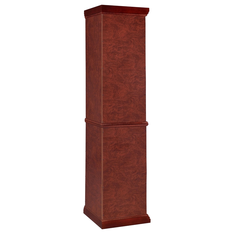 Bowery Hill 6 Shelf Corner Curio Cabinet in Medium Brown