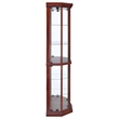Bowery Hill 6 Shelf Corner Curio Cabinet in Medium Brown