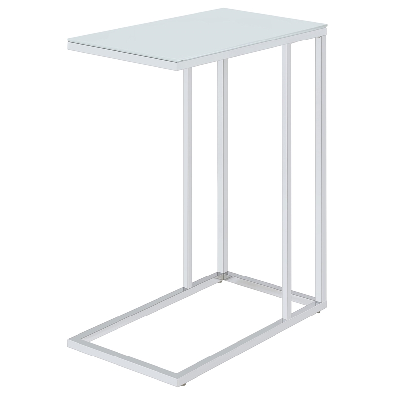 Bowery Hill End Table Coffee Accent Table Round in Steel - White