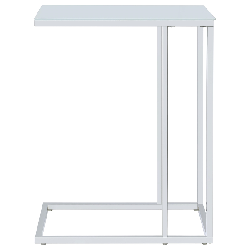 Bowery Hill End Table Coffee Accent Table Round in Steel - White