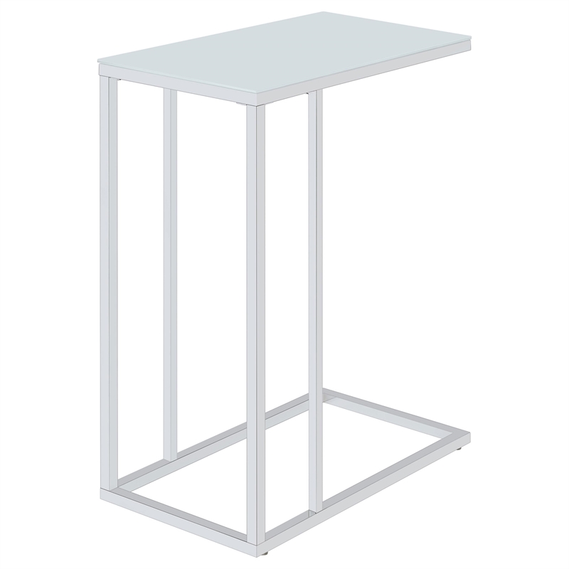 Bowery Hill End Table Coffee Accent Table Round in Steel - White