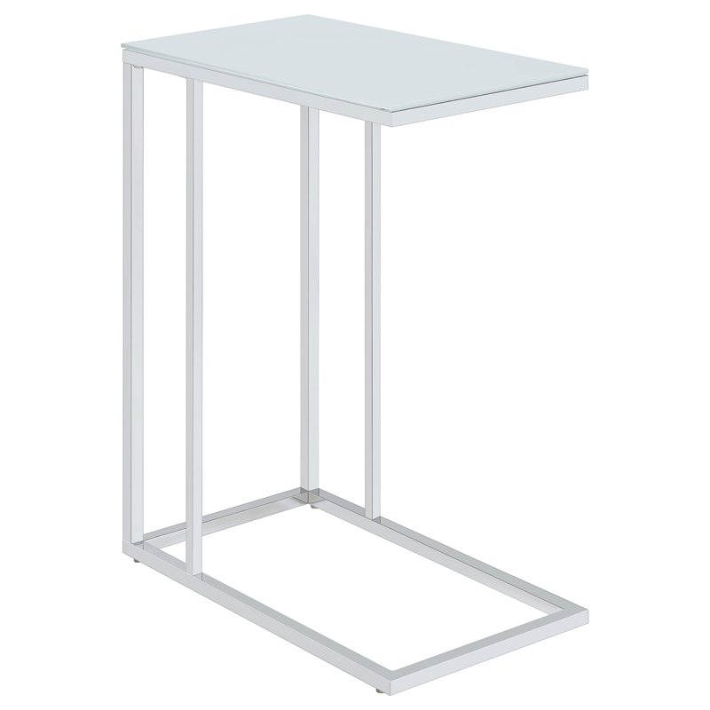 Bowery Hill End Table Coffee Accent Table Round in Steel - White