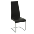 Bowery Hill Faux Leather Dining Side Chair in Black and Chrome