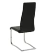Bowery Hill Faux Leather Dining Side Chair in Black and Chrome