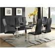 Bowery Hill Faux Leather Dining Side Chair in Black and Chrome