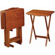 Bowery Hill 5 Piece TV Table Set in Golden Brown
