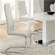 Bowery Hill Faux Leather Dining Side Chair in White and Chrome