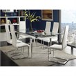 Bowery Hill Faux Leather Dining Side Chair in White and Chrome