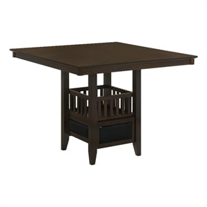 Bowery Hill Square Storage Counter Height Dining Table in Espresso