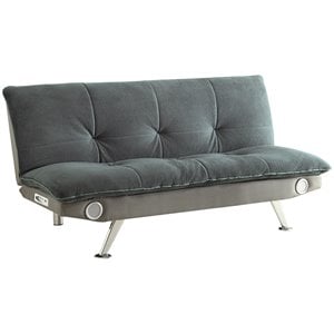 mer-757 bowery hill armless convertible sofa with bluetooth speakers