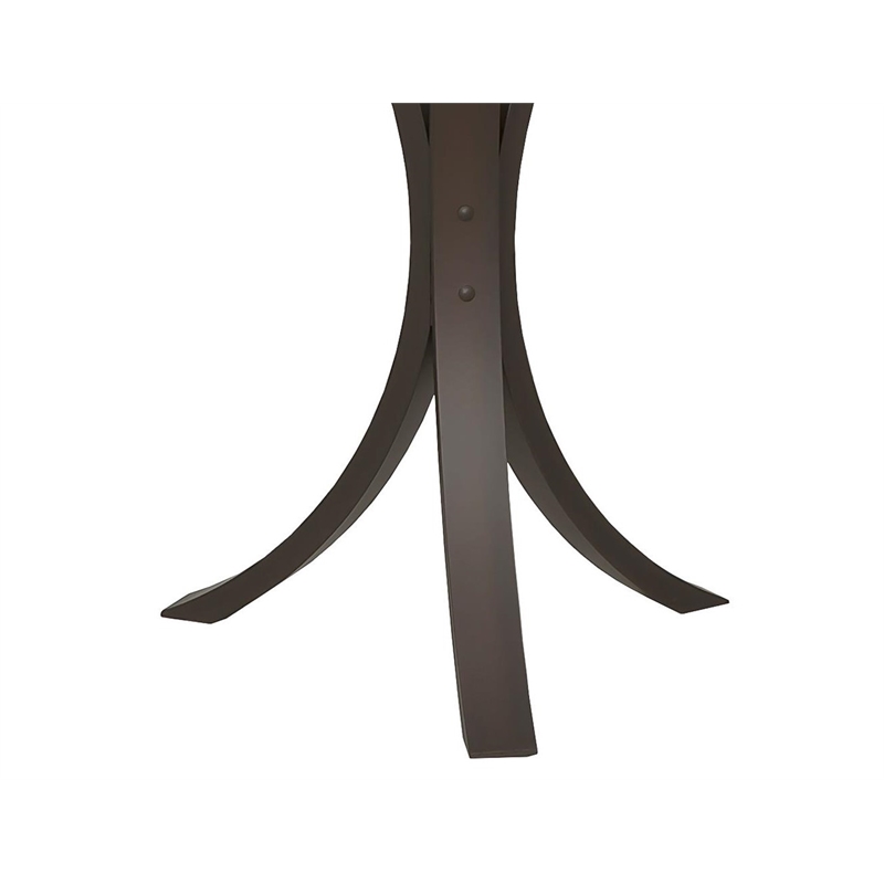 Bowery Hill End Table Round in Glass Top and Wood - Cappuccino