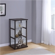 Bowery Hill Contemporary 3 Shelf Glass Curio Wood Cabinet in Black