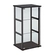 Bowery Hill Contemporary 3 Shelf Glass Curio Wood Cabinet in Black