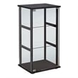 Bowery Hill Contemporary 3 Shelf Glass Curio Wood Cabinet in Black