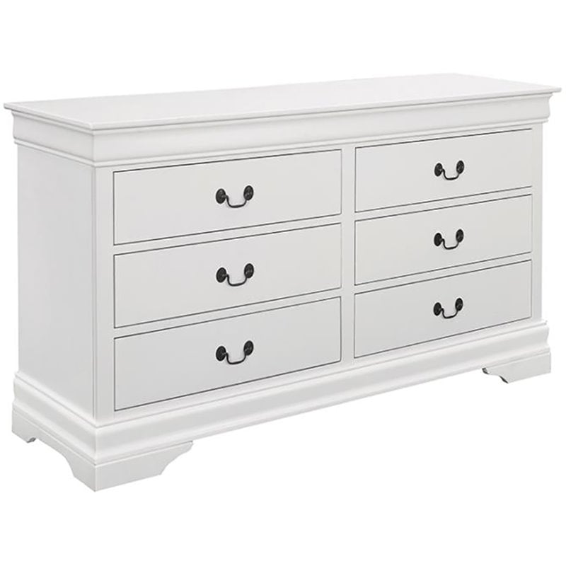 Louis Philippe Black Six-Drawer Dresser