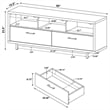 Bowery Hill Contemporary 3 Compartment Wood TV Stand for TVs up to 60