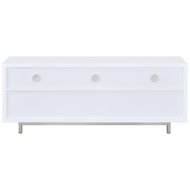 Bowery Hill Contemporary 3 Compartment Wood TV Stand for TVs up to 60