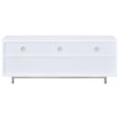 Bowery Hill Contemporary 3 Compartment Wood TV Stand for TVs up to 60