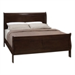 Bowery Hill Asian Hardwood Queen Sleigh Panel Bed in Cappuccino