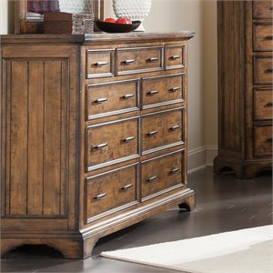 bowery hill 9 drawer dresser in vintage bourbon and black