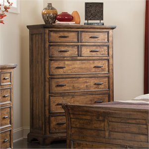 bowery hill 6 drawer chest in vintage bourbon and black
