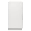 Bowery Hill 6-Drawer Contemporary Wood Dresser with Chrome Legs in Glossy White