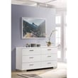Bowery Hill 6-Drawer Contemporary Wood Dresser with Chrome Legs in Glossy White