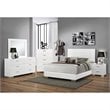 Bowery Hill 6-Drawer Contemporary Wood Dresser with Chrome Legs in Glossy White