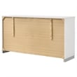Bowery Hill 6-Drawer Contemporary Wood Dresser with Chrome Legs in Glossy White