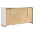 Bowery Hill 6-Drawer Contemporary Wood Dresser with Chrome Legs in Glossy White