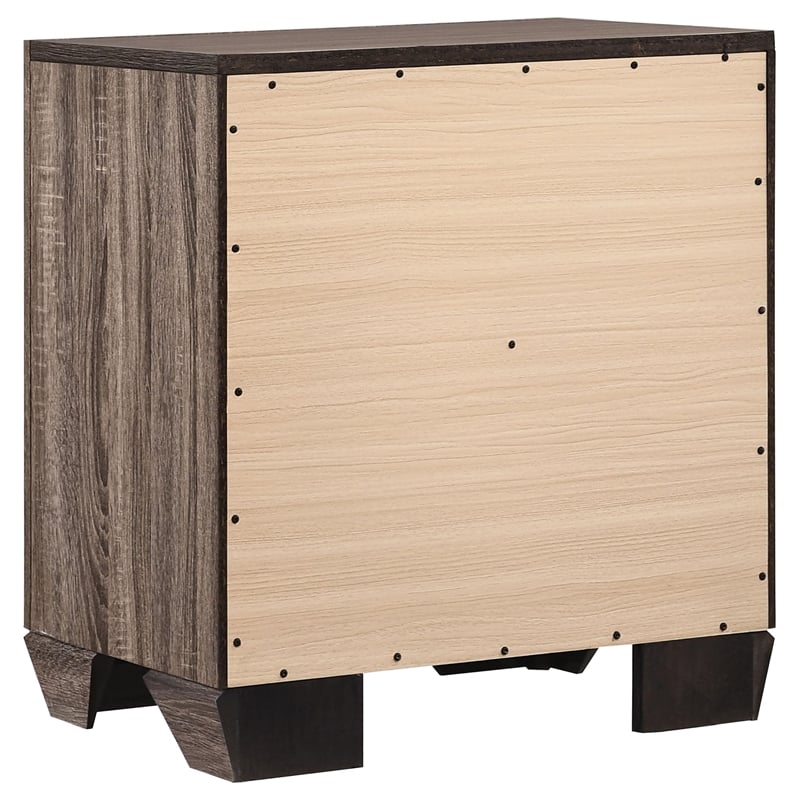 Bowery Hill 2-Drawer Contemporary Wood Nightstand in Taupe Gray/Chrome