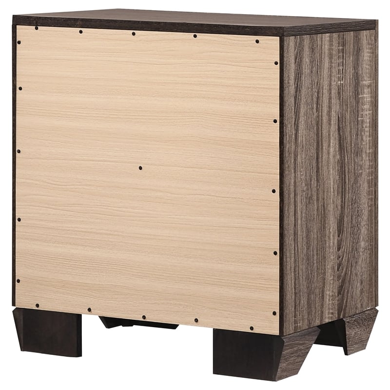 Bowery Hill 2-Drawer Contemporary Wood Nightstand in Taupe Gray/Chrome