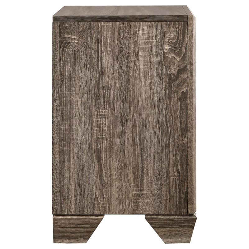 Bowery Hill 2-Drawer Contemporary Wood Nightstand in Taupe Gray/Chrome