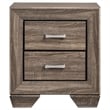 Bowery Hill 2-Drawer Contemporary Wood Nightstand in Taupe Gray/Chrome