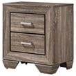 Bowery Hill 2-Drawer Contemporary Wood Nightstand in Taupe Gray/Chrome