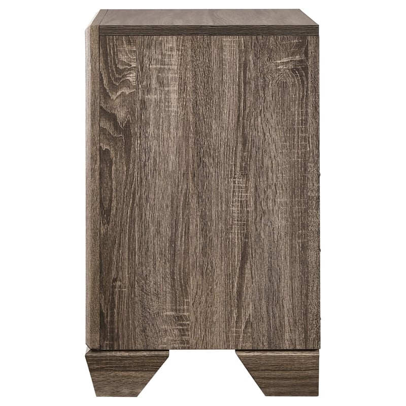 Bowery Hill 2-Drawer Contemporary Wood Nightstand in Taupe Gray/Chrome