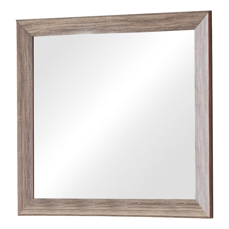 Bowery Hill Transitional Rectangular Wood Mirror in Brown