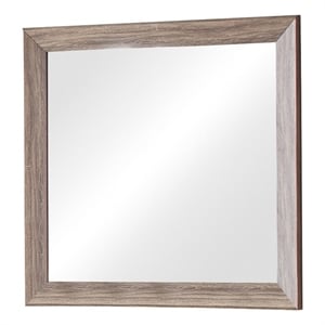 Bowery Hill Transitional Rectangular Wood Mirror in Brown