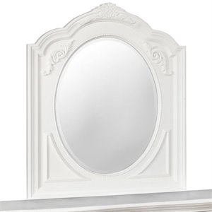 bowery hill beveled edge oval mirror in white