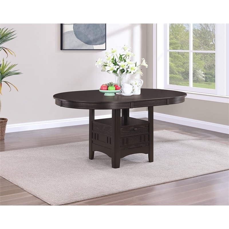 Bowery Hill Extendable Storage Dining Table in Espresso Finish