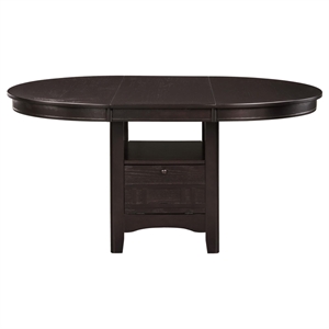 Bowery Hill Extendable Storage Dining Table in Espresso Finish