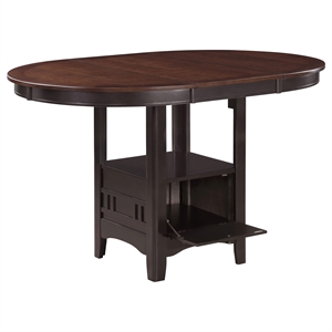 Bowery Hill Extendable Wood Counter Height Dining Table in Chocolate