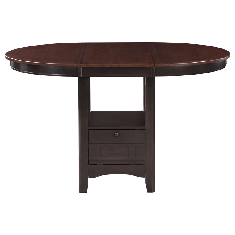 Bowery Hill Extendable Wood Counter Height Dining Table in Chocolate
