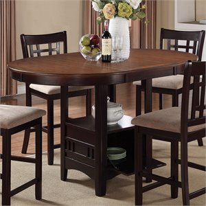 Bowery Hill Counter Height Dining Table in Light Oak and Espresso