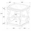 Bowery Hill Glass Top Accent End Table in Deep Merlot