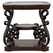 Bowery Hill Glass Top Accent End Table in Deep Merlot