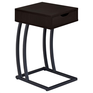 Bowery Hill 1 Drawer End Table with Charging Ports in Cappuccino