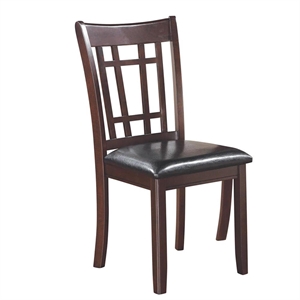 Bowery Hill 38.25&quotH Wood-Faux Leather Dining Chair in Espresso
